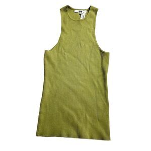 Madewell The Signature Knit Cutaway Sweater Tank Women's XS Green Sleeveless NWT